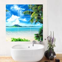 Fliesenaufkleber Badezimmer - Karibik Paradies